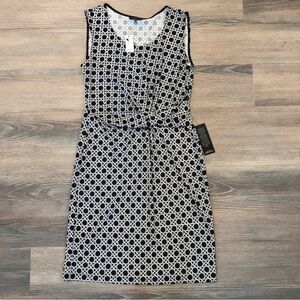 The Limited Navy & White Geometric Sleeveless Dress NWT Size M